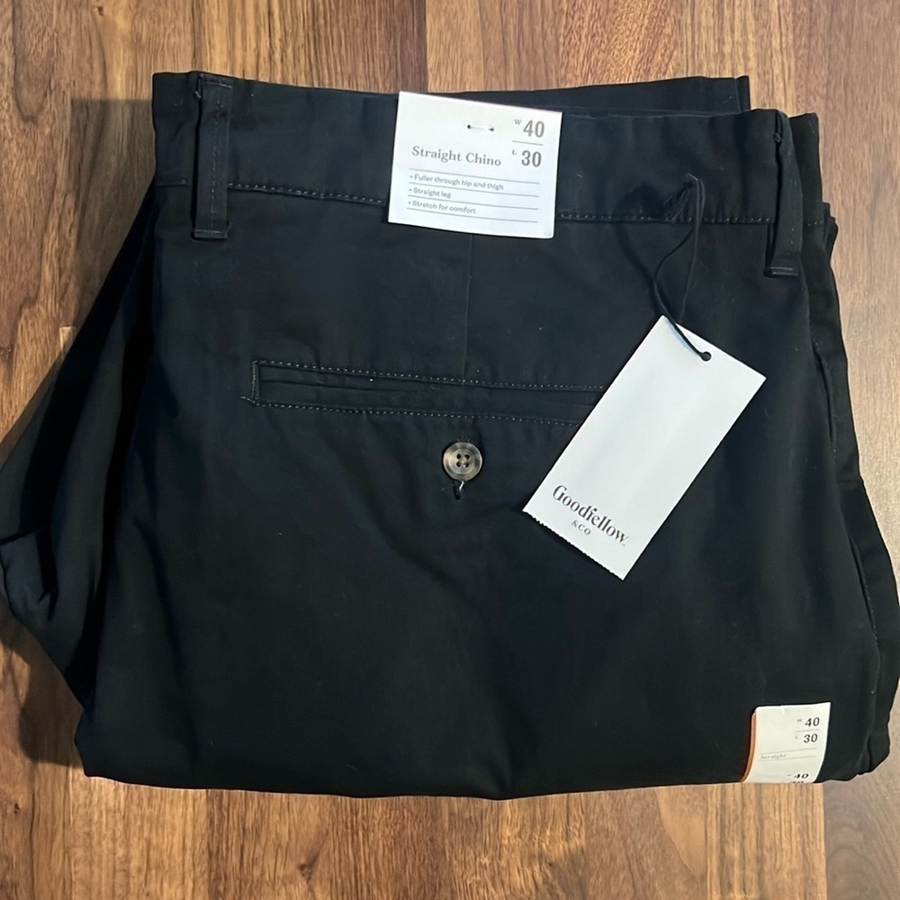 Goodfellow Black Straight Chino Pants 40x30